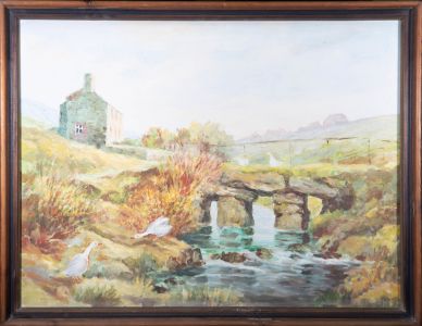 L. Rowe - Framed 20th Century Oil, River Cottage