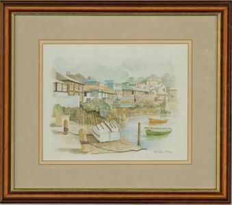 Pamela McGraa - 1988 Watercolour, Mousehole, Cornwall