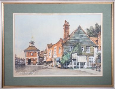Cedric Dawe (1906-1996) - 1976 Pastel, Village Street