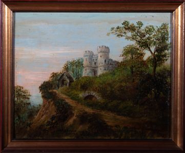 Early 20th Century Oil - Carisbrooke Castle, Wales