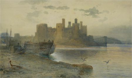 Emil Axel Krause (1866-1922) - 1899 Watercolour, Conway Castle