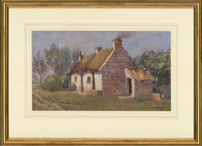 Berenger Benger RCA RBA (1868-1935) - 1885 Watercolour, Thatched Cottage
