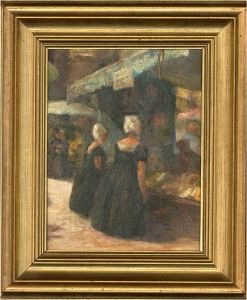 20th Century Oil - Dutch Market Scene