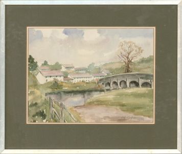 P.M Caffyn - 1986 Watercolour, River Landscape, Exmoor