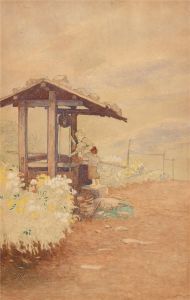 M. Sakurada - 20th Century Watercolour, Japanese Well