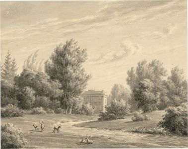 Maximilian Leonard Kitzinger (1811-1882) - 1878 Watercolour, View of the Garden