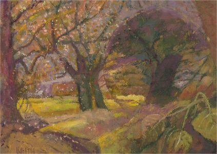 Keith Johnson (1931-2018) - Contemporary Oil, May Leaves on Green Lane
