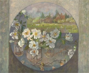 Keith Johnson (1931-2018) - Contemporary Oil, Spring Blossoms on a Windowsill