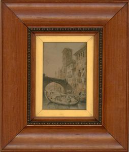 Late 19th Century Baxter Method Print - Busy Venetian Canal