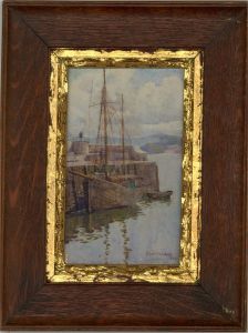 Ethel M.L. Kendall (1877-1960) - 1903 Watercolour, Coastal Scene with Figures