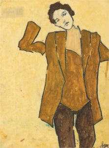 Ben Carrivick - Contemporary Oil, Figure in Yellow Coat