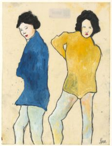 Ben Carrivick - Contemporary Oil, Figures in Yellow and Blue