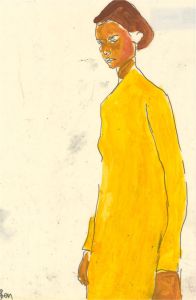 Ben Carrivick - Contemporary Oil, Long Yellow Dress