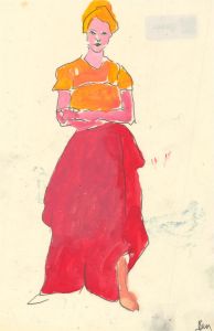 Ben Carrivick - Contemporary Oil, Yellow Top and Red Skirt