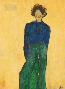 Ben Carrivick - Contemporary Oil, Blue and Green Attire