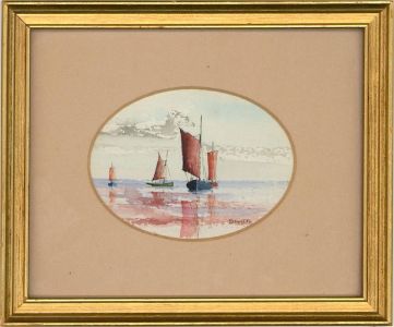 B.G.T. - 1986 Watercolour, Reflections in the Waves