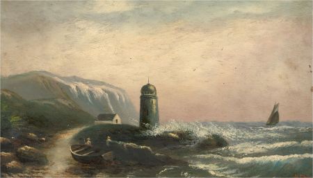 Hugh Church (b.1865) - Early 20th Century Oil, Rock Light