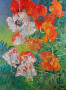 John Ivor Stewart PPPS (1936-2018) - Contemporary Pastel, Wild Poppies