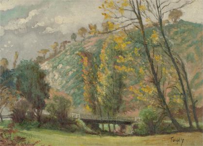 Toiny - Mid 20th Century Oil, French Countryside