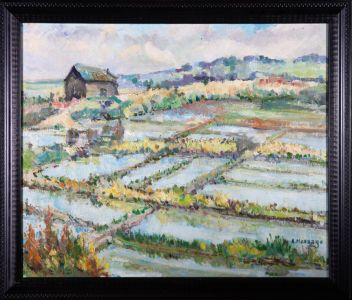 René Message - Impressionist Mid 20th Century Oil, Salt Marshes