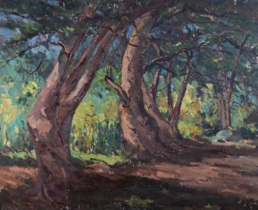 Edward Eaton Brannan (1886-1957) - Mid 20th Century Oil, Dappled Woodland Path