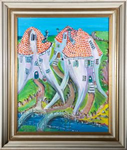 John Price - 2013 Oil, Surreal Houses