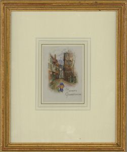 19th Century Watercolour - Hearty Greetings