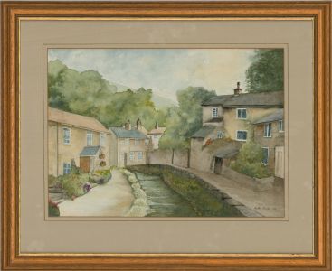 Bertha Challis - 1988 Watercolour, Castleton, Peak District