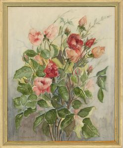 C. Lockwood - 1977 Watercolour, Roses