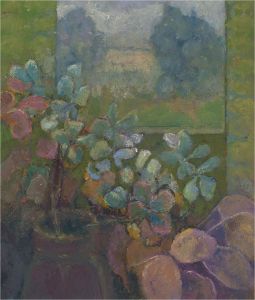 Keith Johnson (1931-2018) - Contemporary Oil, Flowers by Window