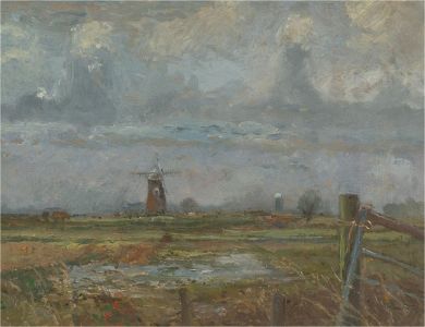 Keith Johnson (1931-2018) - Contemporary Oil, Windmill