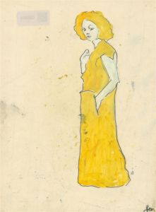 Ben Carrivick - Contemporary Oil, Female Figure in Yellow
