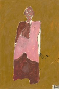 Ben Carrivick - Contemporary Oil, Figure in Pink and Brown