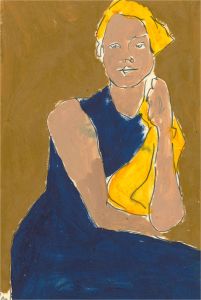 Ben Carrivick - Contemporary Oil, Dark Blue and Yellow