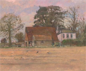 Keith Johnson (1931-2018) - Contemporary Oil, The Pink House, Heggatt