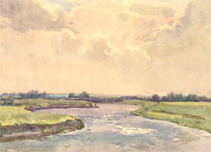 Austin Garland (1887-1966) - 1941 Watercolour, On the Trent from Littleborough