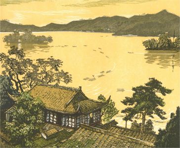 Chang Yang-hsi - 1954 Gouache, View of the West Lake