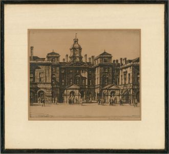 Sir Henry Rushbury (1889–1968)-Early 20thC Etching, The Horse Guard At Whitehall