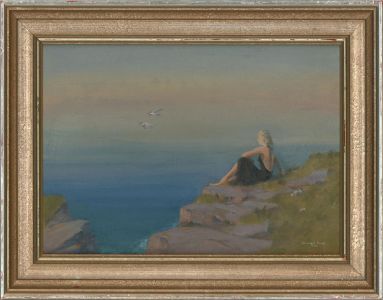 Stewart Charles Hine (1928-2018) - 1995 Oil, Figure with Rocks