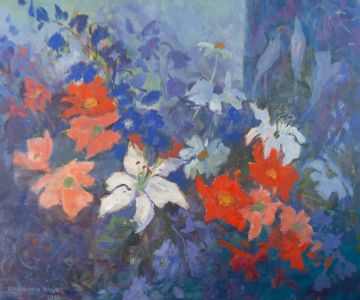 Barbara Doyle (b.1917) - 1994 Oil, East Preston Flowers