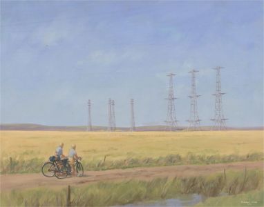 Stewart Charles Hine (1928-2018) - 1990 Oil, Bike Ride