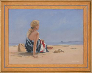 Stewart Charles Hine (1928-2018) - 1994 Oil, Jennie on the Beach
