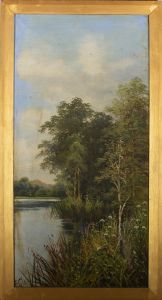 E. Cole  - Early 20th Century Oil, River Scene