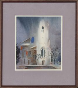 John Ward - 20th Century Watercolour, St. Mary's, Twickenham