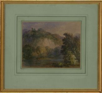 Framed Late 19th Century Watercolour - River Landscape