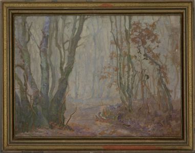 K.G.U. - Mid 20th Century Oil, Woodland Scene