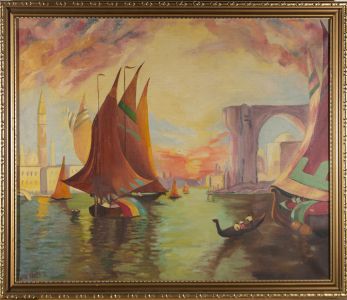 W. S. Howell - 1969 Oil, Middle Eastern Sunset
