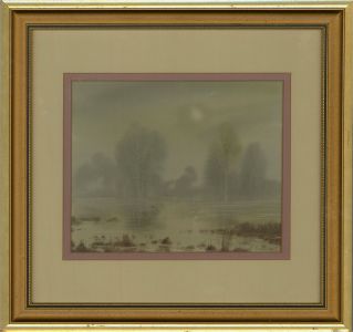 Alexander Roganin (b.1952) - 1991 Watercolour, Mist Over The Lake