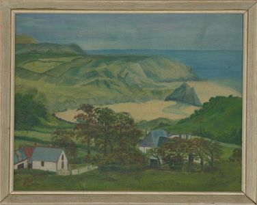 20th Century Oil - Sea View from the Cliffs