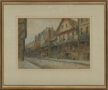Elliot Ettinell - Late 19th Century Watercolour, Old Watergate Row, Chester